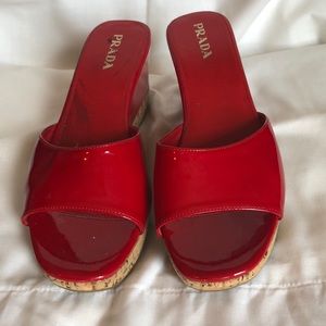 Red Prada wedges